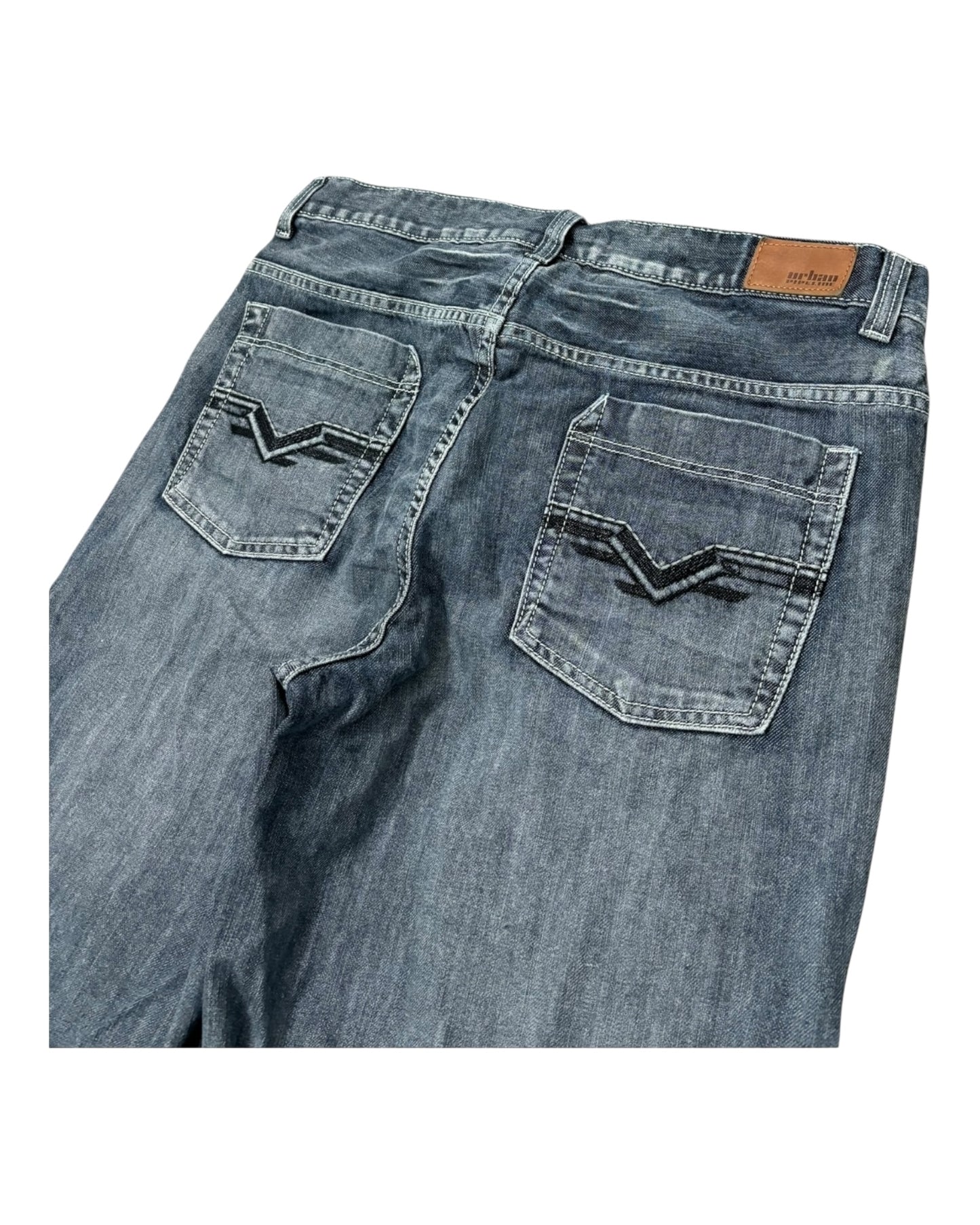 Y2K Urban Pipeline Baggy Jorts with Embroidered Back Pockets