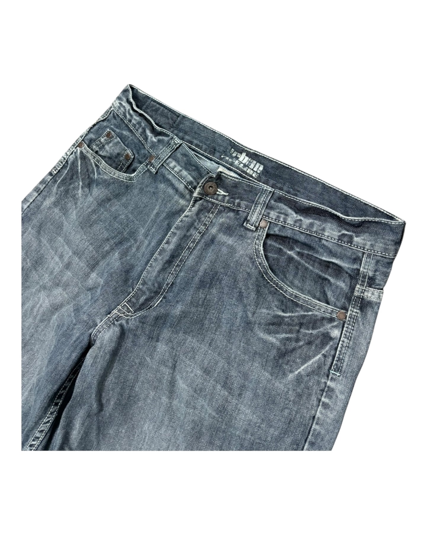 Y2K Urban Pipeline Baggy Jorts with Embroidered Back Pockets