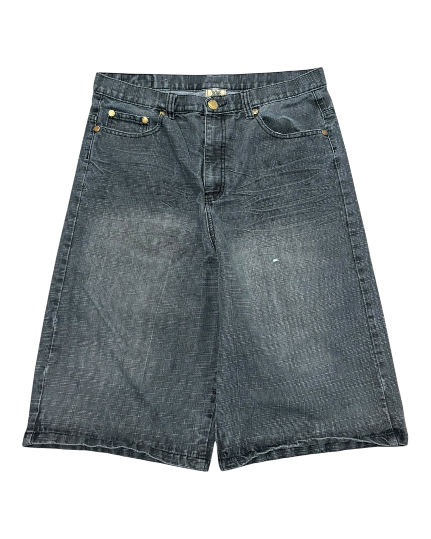 Y2K Indigo Shorts with embroidered pockets and baggy fit