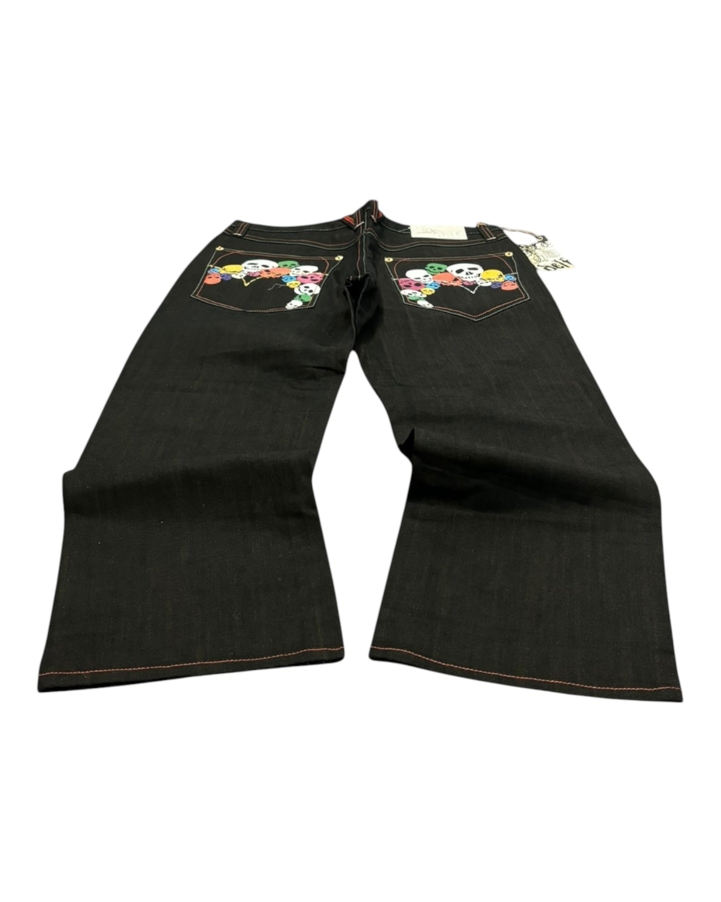 DS Y2K Baggy Delf Skull Print Jeans