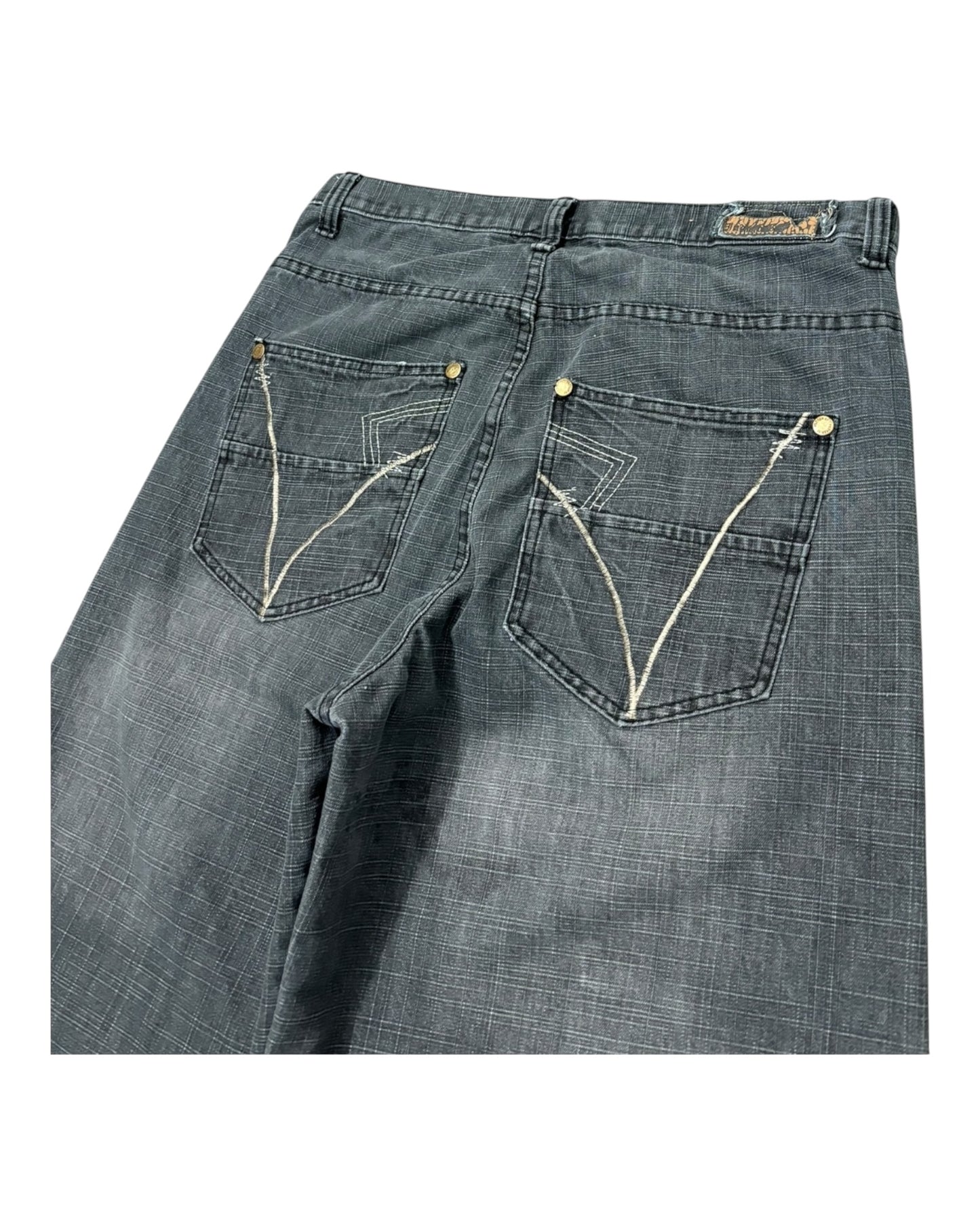 Y2K Indigo Shorts with embroidered pockets and baggy fit