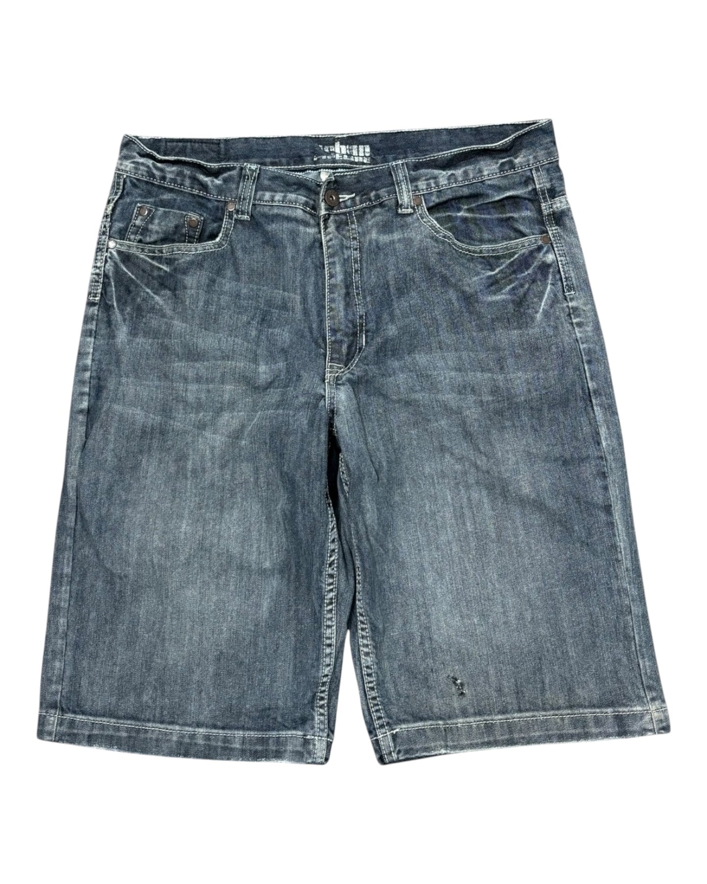 Y2K Urban Pipeline Baggy Jorts with Embroidered Back Pockets