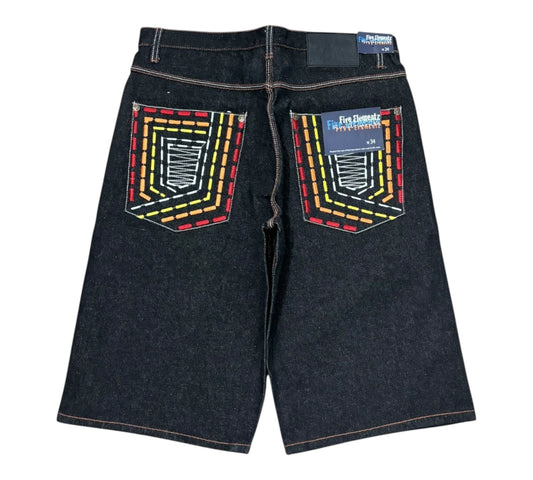 DS Y2K Baggy Five Elementz Embroidered Shorts