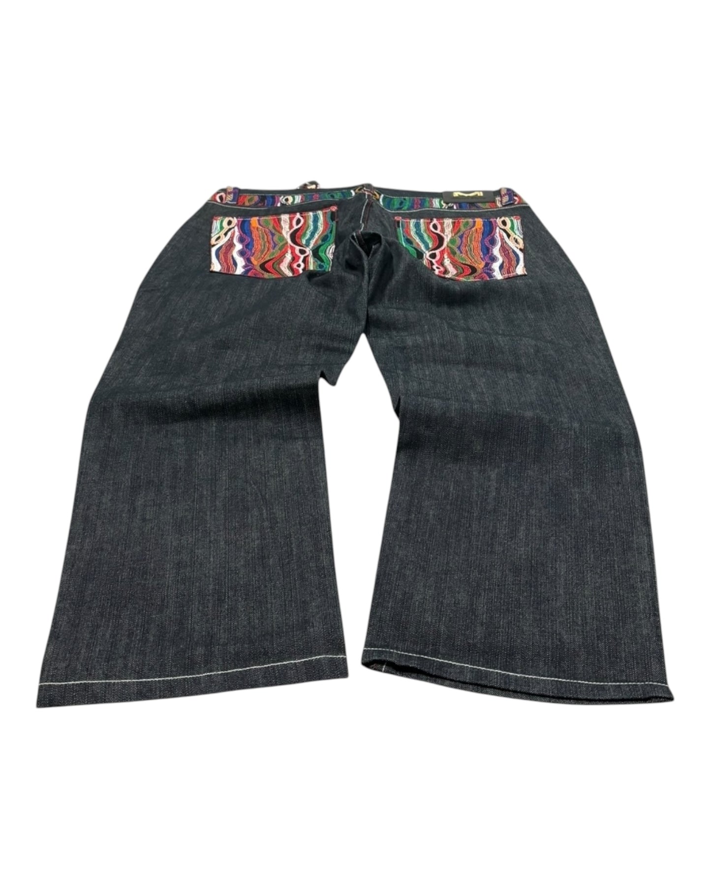 DS Y2K Baggy Coogi Style Members Property Jeans with Embroidered Back Pockets