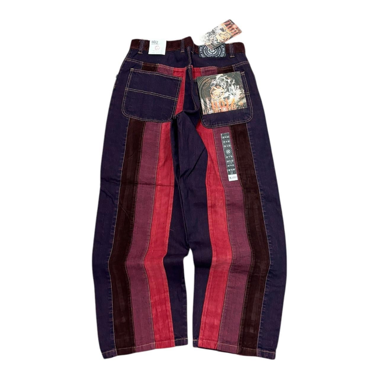 Noiz Rare Brown And Red Corduroy Wide Leg Jeans