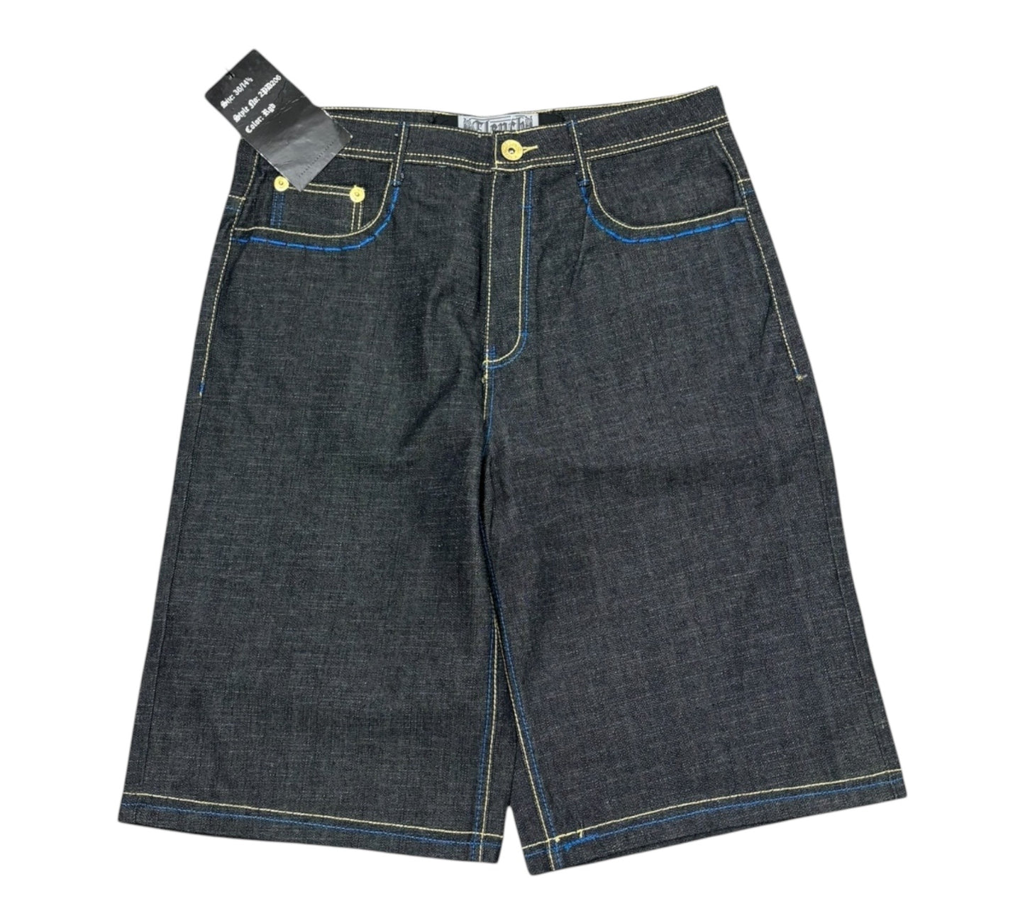 DS Y2K Baggy Clench Jean Shorts with Embroidery and Back Pocket Hits