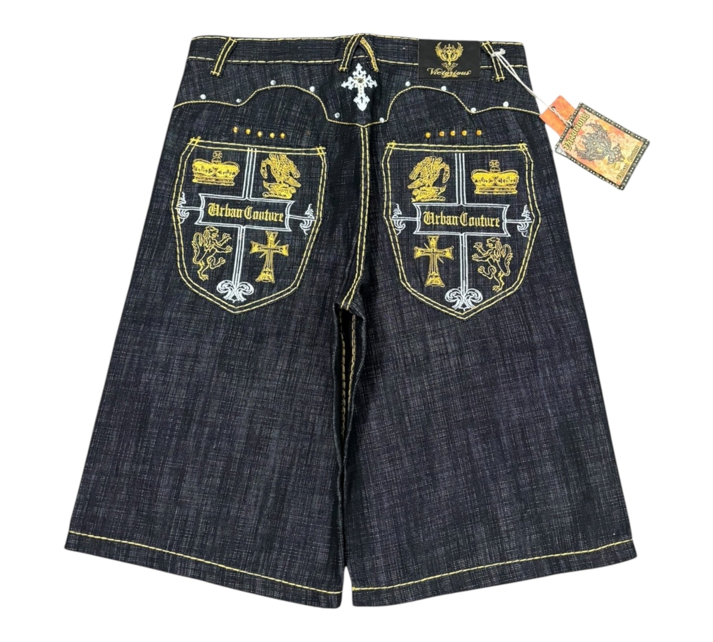 DS Y2K Baggy Victorious Jorts with lots of embroidery and details