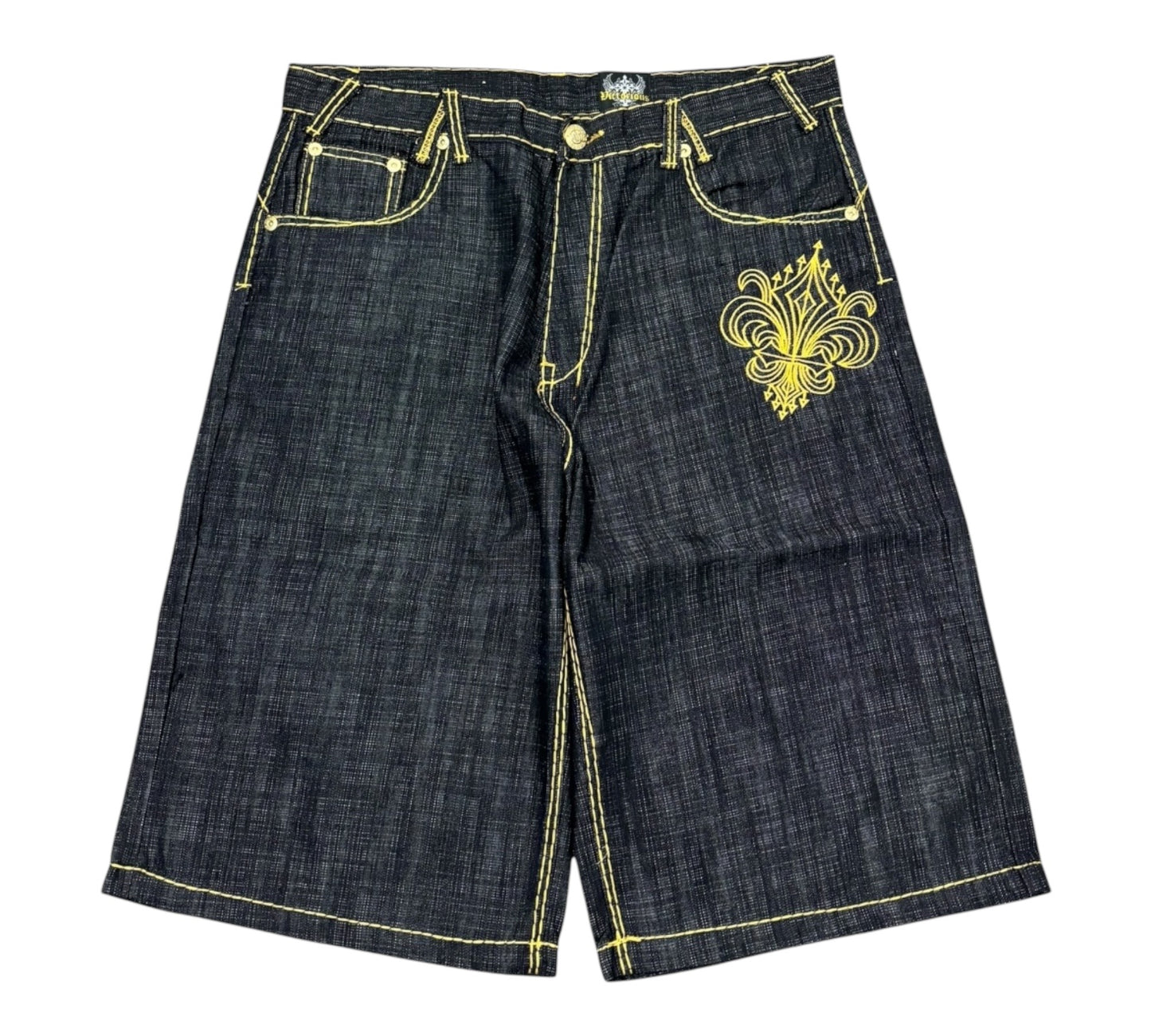 DS Y2K Baggy Victorious Jorts with lots of embroidery and details